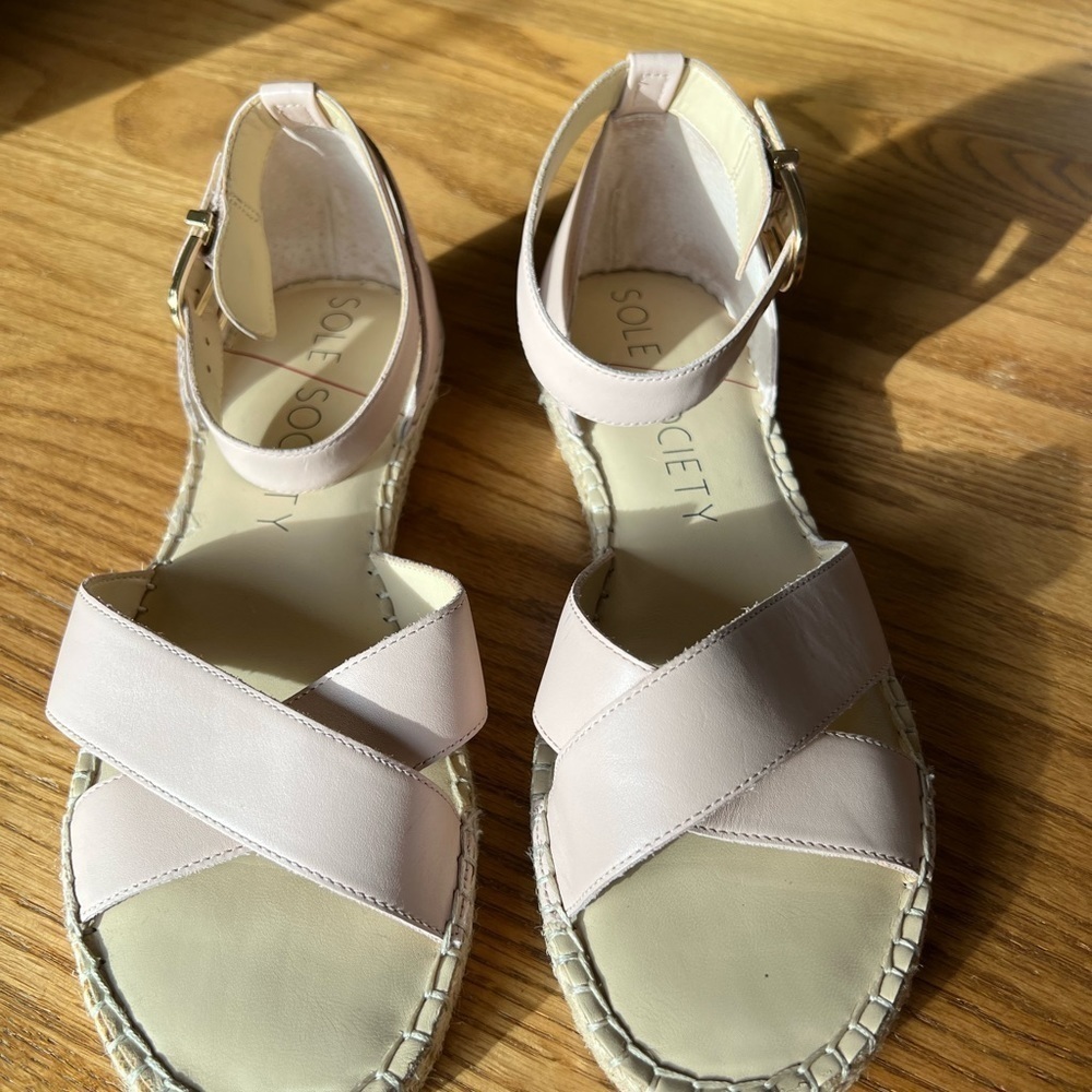 Sole Society Sandals Womens Saundra Leather Pink Shoes Size 9.5 - Picture 5 of 7